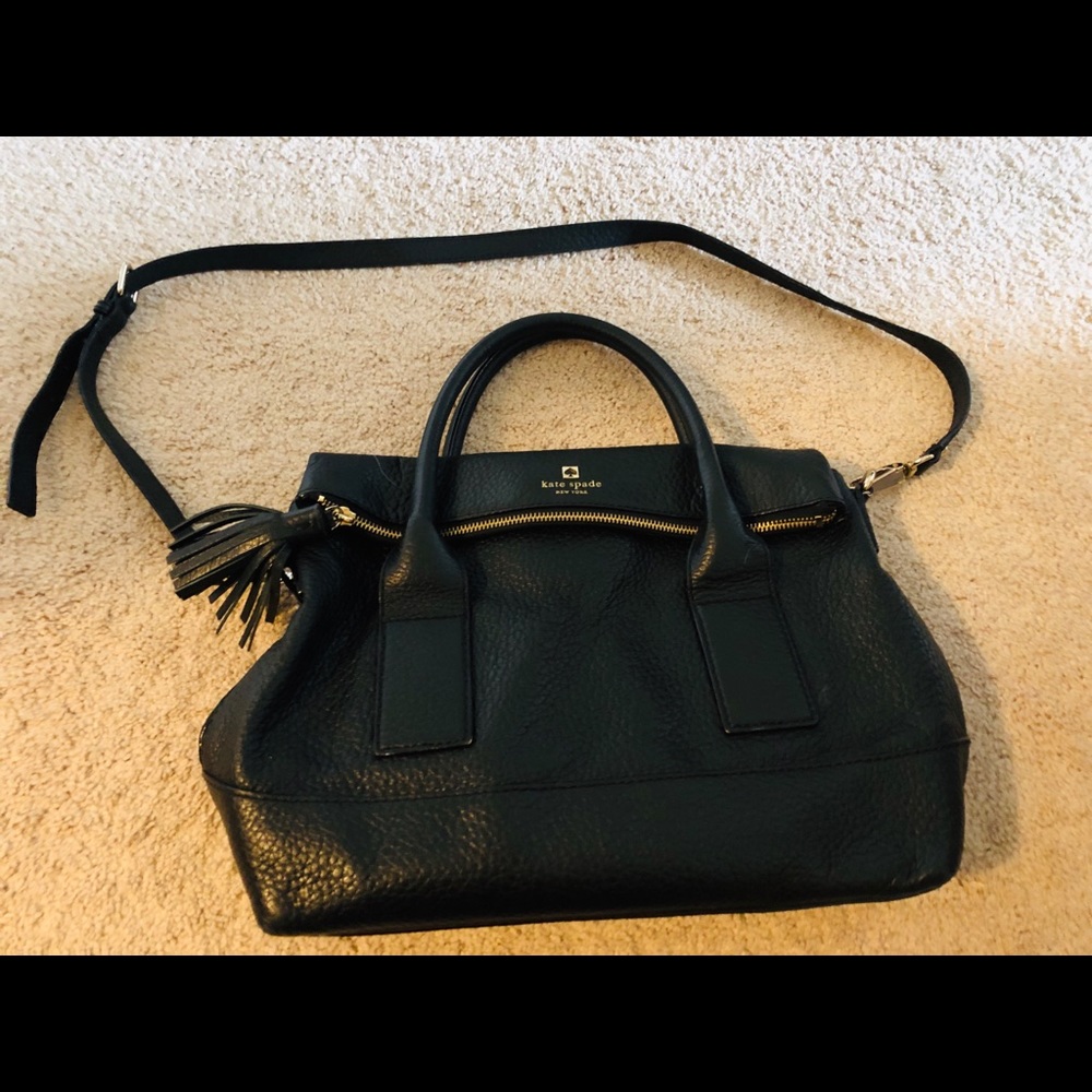 Kate Spade black leather hand bag